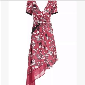 Self Portrait Floral Asymmetrical maxi dress